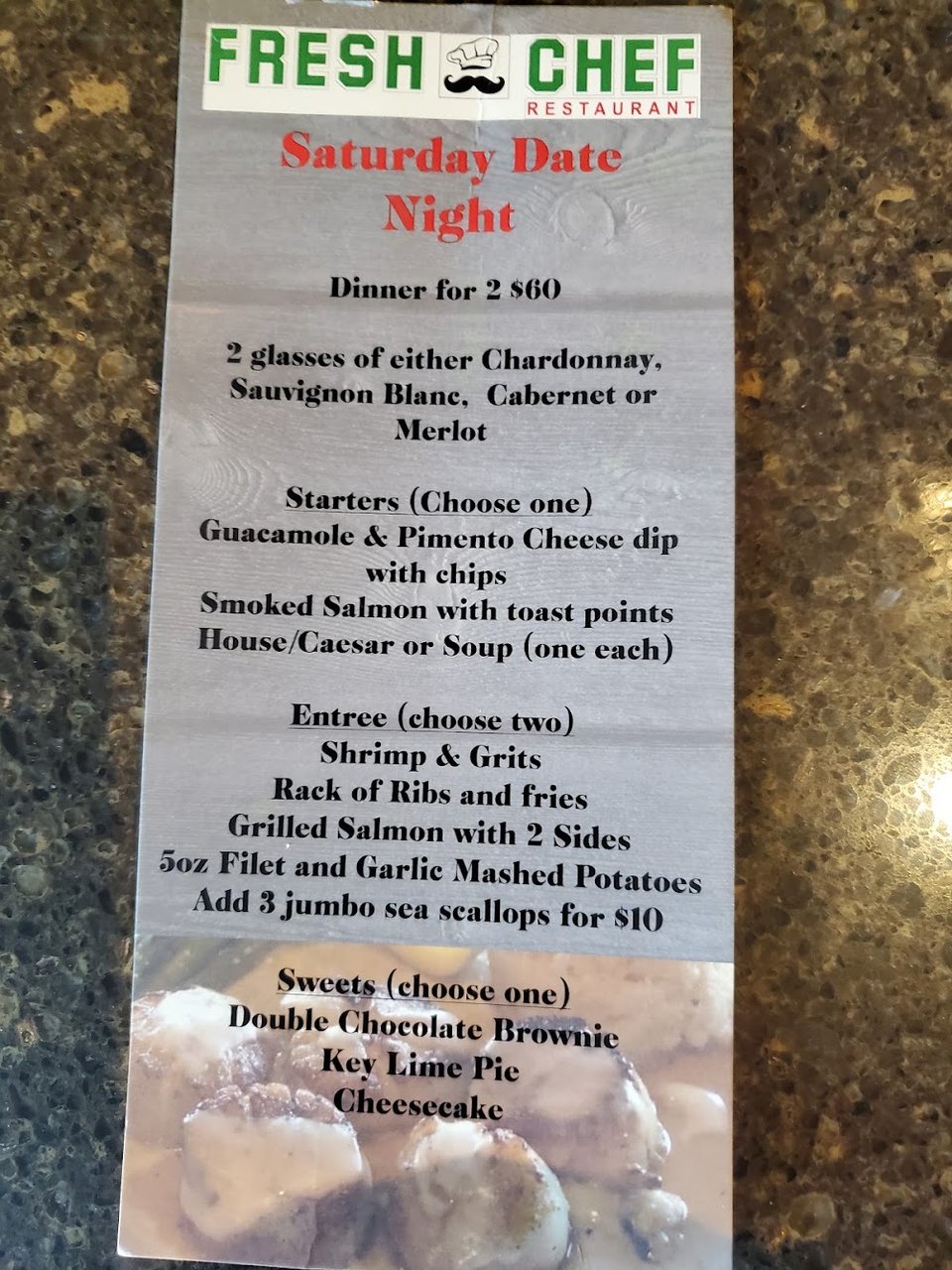 Comfort food entrée with simple presentation.